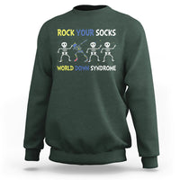 Rock Your Socks Funny Skeleton World Down Syndrome Awareness Inspirational Trisomy 21 Extra Chromosome, Down Syndrome Shirt Sweatshirt - Wonder Print Shop