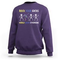 Rock Your Socks Funny Skeleton World Down Syndrome Awareness Inspirational Trisomy 21 Extra Chromosome, Down Syndrome Shirt Sweatshirt - Wonder Print Shop