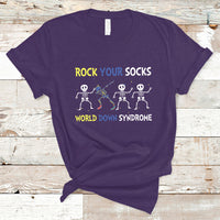 Rock Your Socks Funny Skeleton World Down Syndrome Awareness Inspirational Trisomy 21 Extra Chromosome, Down Syndrome Shirt T Shirt - Wonder Print Shop