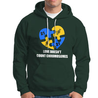 Love Doesn't Count Chromosomes Down Syndrome Awareness Inspirational, Trisomy 21 Extra Chromosome, Puzzle Piece Shirt, Down Syndrome Shirt Hoodie - Wonder Print Shop