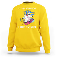 Extra Chromosome Extra Awesome Cute Unicorn Down Syndrome Awareness Support Trisomy 21, Down Syndrome Shirt, Unicorn Shirt Sweatshirt - Wonder Print Shop