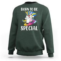 Born To Be Special Cute Unicorn Down Syndrome Awareness Inspirational Support Trisomy 21, Down Syndrome Shirt, Unicorn Shirt Sweatshirt - Wonder Print Shop