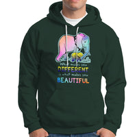Down Syndrome Elephant Mom Kids Graphic What Makes You Different Makes You Beautiful Raise Awareness Inspirational Hoodie - Wonder Print Shop