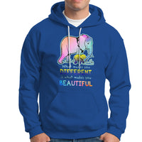 Down Syndrome Elephant Mom Kids Graphic What Makes You Different Makes You Beautiful Raise Awareness Inspirational Hoodie - Wonder Print Shop