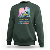Down Syndrome Elephant Mom Kids Graphic What Makes You Different Makes You Beautiful Raise Awareness Inspirational Sweatshirt - Wonder Print Shop
