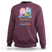 Down Syndrome Elephant Mom Kids Graphic What Makes You Different Makes You Beautiful Raise Awareness Inspirational Sweatshirt - Wonder Print Shop