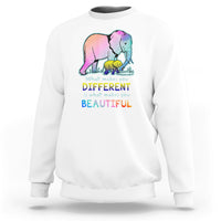 Down Syndrome Elephant Mom Kids Graphic What Makes You Different Makes You Beautiful Raise Awareness Inspirational Sweatshirt - Wonder Print Shop