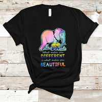 Down Syndrome Elephant Mom Kids Graphic What Makes You Different Makes You Beautiful Raise Awareness Inspirational T Shirt - Wonder Print Shop