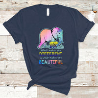 Down Syndrome Elephant Mom Kids Graphic What Makes You Different Makes You Beautiful Raise Awareness Inspirational T Shirt - Wonder Print Shop