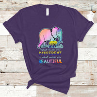 Down Syndrome Elephant Mom Kids Graphic What Makes You Different Makes You Beautiful Raise Awareness Inspirational T Shirt - Wonder Print Shop