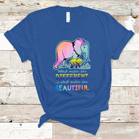 Down Syndrome Elephant Mom Kids Graphic What Makes You Different Makes You Beautiful Raise Awareness Inspirational T Shirt - Wonder Print Shop