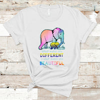 Down Syndrome Elephant Mom Kids Graphic What Makes You Different Makes You Beautiful Raise Awareness Inspirational T Shirt - Wonder Print Shop
