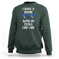 Down Syndrome I Have A Homie With An Extra Chromie Blue and Yellow Ribbon Extra Trisomy 21 Raise Awareness Inspirational Matching Sweatshirt - Wonder Print Shop