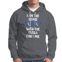 Down Syndrome I Am The Homie With An Extra Chromie Blue and Yellow Ribbon Extra Trisomy 21 Raise Awareness Inspirational Matching Hoodie - Wonder Print Shop