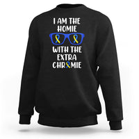 Down Syndrome I Am The Homie With An Extra Chromie Blue and Yellow Ribbon Extra Trisomy 21 Raise Awareness Inspirational Matching Sweatshirt - Wonder Print Shop