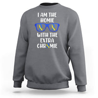 Down Syndrome I Am The Homie With An Extra Chromie Blue and Yellow Ribbon Extra Trisomy 21 Raise Awareness Inspirational Matching Sweatshirt - Wonder Print Shop