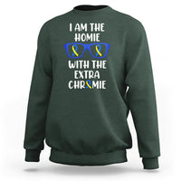 Down Syndrome I Am The Homie With An Extra Chromie Blue and Yellow Ribbon Extra Trisomy 21 Raise Awareness Inspirational Matching Sweatshirt - Wonder Print Shop