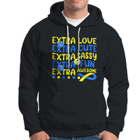 Down Syndrome Extra Trisomy 21 Extra Chromosome Extra Love Extra Awesome World Down Syndrome Support Inspirational Hoodie - Wonder Print Shop