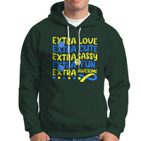 Down Syndrome Extra Trisomy 21 Extra Chromosome Extra Love Extra Awesome World Down Syndrome Support Inspirational Hoodie - Wonder Print Shop