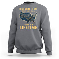 Total Solar Eclipse 2045 Sweatshirt Thrice In A Lifetime American Totality Tour Map 2017 2024 2045 - Wonder Print Shop