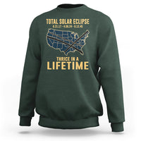 Total Solar Eclipse 2045 Sweatshirt Thrice In A Lifetime American Totality Tour Map 2017 2024 2045 - Wonder Print Shop