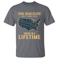 Total Solar Eclipse 2045 T Shirt Thrice In A Lifetime American Totality Tour Map 2017 2024 2045 - Wonder Print Shop