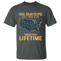 Total Solar Eclipse 2045 T Shirt Thrice In A Lifetime American Totality Tour Map 2017 2024 2045 - Wonder Print Shop