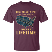 Total Solar Eclipse 2045 T Shirt Thrice In A Lifetime American Totality Tour Map 2017 2024 2045 - Wonder Print Shop