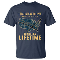 Total Solar Eclipse 2045 T Shirt Thrice In A Lifetime American Totality Tour Map 2017 2024 2045 - Wonder Print Shop