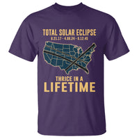 Total Solar Eclipse 2045 T Shirt Thrice In A Lifetime American Totality Tour Map 2017 2024 2045 - Wonder Print Shop