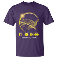 Total Solar Eclipse 2045 T Shirt I'll Be There August 12 American Totality Tour Map - Wonder Print Shop