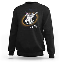 Astronaut Total Solar Eclipse Sweatshirt Riding Unicorn Astronomy Lover - Wonder Print Shop