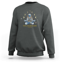 Astronaut Total Solar Eclipse 2024 Sweatshirt Meditating American Totality April 8 Galaxy Astronomy Lover - Wonder Print Shop