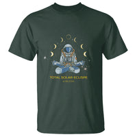 Astronaut Total Solar Eclipse 2024 T Shirt Meditating American Totality April 8 Galaxy Astronomy Lover - Wonder Print Shop