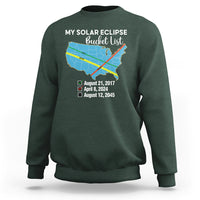 Total Solar Eclipse 2045 Sweatshirt My Totality Bucket List 2017 2024 2045 Tour Map - Wonder Print Shop