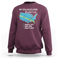 Total Solar Eclipse 2045 Sweatshirt My Totality Bucket List 2017 2024 2045 Tour Map - Wonder Print Shop