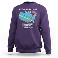Total Solar Eclipse 2045 Sweatshirt My Totality Bucket List 2017 2024 2045 Tour Map - Wonder Print Shop