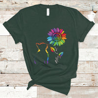 Gay Ally T Shirt LGBT Pride Ally Cat Gay Pride Rainbow Cat Sunshine Sunflower - Wonder Print Shop