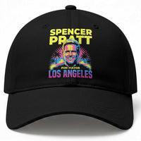 Spencer Pratt for Mayor Los Angeles Synthwave Graphic Baseball Cap Retro Neon California Supporter