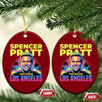 Spencer Pratt for Mayor Los Angeles Synthwave Graphic Ceramic Ornament Retro Neon California Supporter