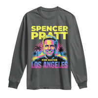 Spencer Pratt for Mayor Los Angeles Synthwave Graphic Long Sleeve Shirt Retro Neon California Supporter