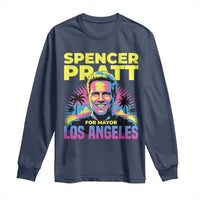 Spencer Pratt for Mayor Los Angeles Synthwave Graphic Long Sleeve Shirt Retro Neon California Supporter