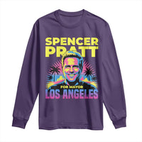 Spencer Pratt for Mayor Los Angeles Synthwave Graphic Long Sleeve Shirt Retro Neon California Supporter