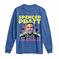 Spencer Pratt for Mayor Los Angeles Synthwave Graphic Long Sleeve Shirt Retro Neon California Supporter