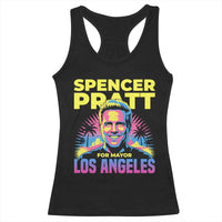 Spencer Pratt for Mayor Los Angeles Synthwave Graphic Racerback Tank Top Retro Neon California Supporter