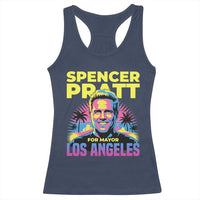 Spencer Pratt for Mayor Los Angeles Synthwave Graphic Racerback Tank Top Retro Neon California Supporter