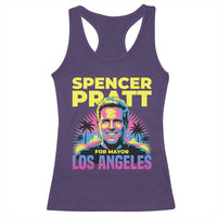 Spencer Pratt for Mayor Los Angeles Synthwave Graphic Racerback Tank Top Retro Neon California Supporter
