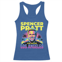 Spencer Pratt for Mayor Los Angeles Synthwave Graphic Racerback Tank Top Retro Neon California Supporter