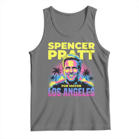 Spencer Pratt for Mayor Los Angeles Synthwave Graphic Tank Top Retro Neon California Supporter
