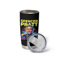 Spencer Pratt for Mayor Los Angeles Synthwave Graphic Tumbler Cup Retro Neon California Supporter